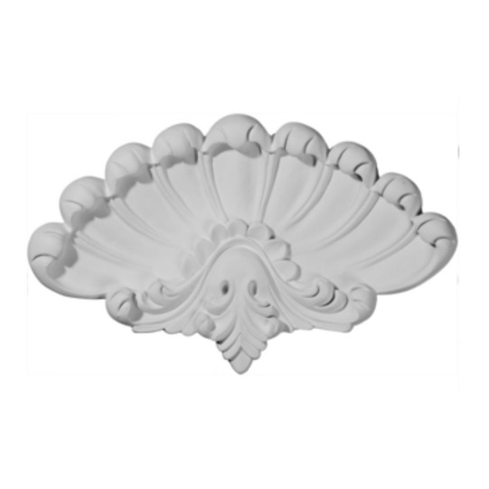 15in. W x 9 1/4in. H x 1 1/8in. P Sea Shell Center Onlay